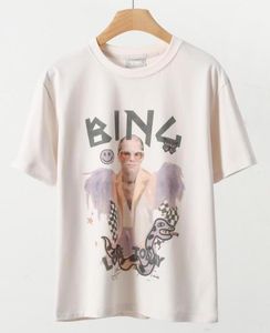 24SS Bing A B Niche Designer T-shirt Fashion Slim Classic Style Dessin English Dessin Sleevs Sleev