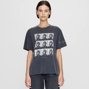 24Ss BING T-shirts noirs délavés femmes T-shirts imprimés par designer T-shirts à manches courtes en pur coton Tops 476