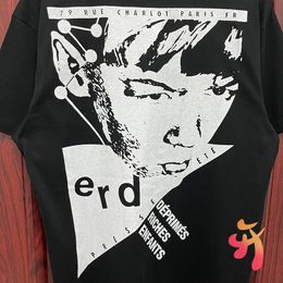 24SS Black Enfants Riches Depresime T-Shirt Graffiti Portret Letter Round Neck Pocket Short Sleeve Street Men Women Erd T Shirts