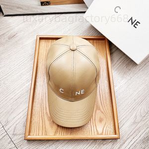 24SS Blue Leather Hat Besigner Cap Luxe honkbalhoeden Men vrouwen mode zomer casual casquette honderd nemen bescherming zon hoed retro klassieke 4colorwe bont caps