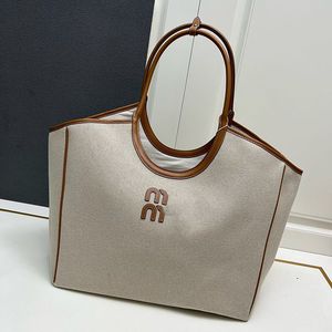 24ss en toile concepteur ivy fourre-tout beige sac à main portefeuille grande capacité sac à provisions de sacs d'épalage