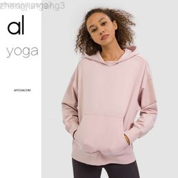 24SS DESGINER ALOS AL YOGA TOPS ORIGINAUMME ET HIVER NOUVEAU COUPE TUILLE ÉCHÉRISÉ SPORTS SPORTS LONCE CASULOOSE PULATER POUR FEMMES 2024