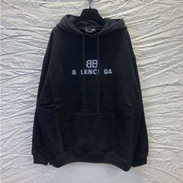 24SS Desginer Balanciaganess Sweat à capuche Baleciaga Version correcte Mode de luxe B Famille Bb Mosaïque Lettre fantôme Net Rouge Même style Pull à capuche pour hommes et femmes