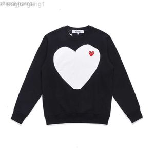 24SS Desginer Cdgs T-shirt Commes Des Garcons HEYPLAY Perzik Hart Modemerk Heren en Dames Ronde Hals Pullover Sweater Shirt Wit Hart Lange Mouw Ondervacht Co