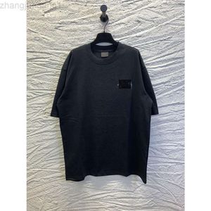 24SS Designer Blenciaga Baleciaga T-shirt Version correcte B Paris tape cola broderie T-shirt à manches courtes pour hommes et femmes simple et polyvalent Instagram lâche fi