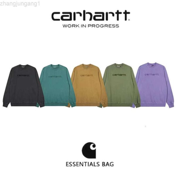 24SS Designer Carhart Bag Carharrt Chaopai Washed Heavy Industry Kaha T Lettre classique brodée pour hommes et pull à capuche ample