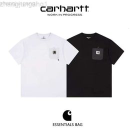 24SS Designer Carhart T-shirt Carharrt Mountain Pocket T-shirt à manches courtes Workwear Casual Loose Round Neck Couple Bottom Shirt