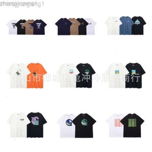 24SS Designer Carhart T-shirt Carharrt Snow Mountain Alphabet Classique Lâche Col Rond T-shirt À Manches Courtes pour Hommes et Femmes