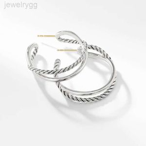 24SS -ontwerper David Yumans Yurma Jewelry AA Ring Oorringen Crossover Dy Button Thread