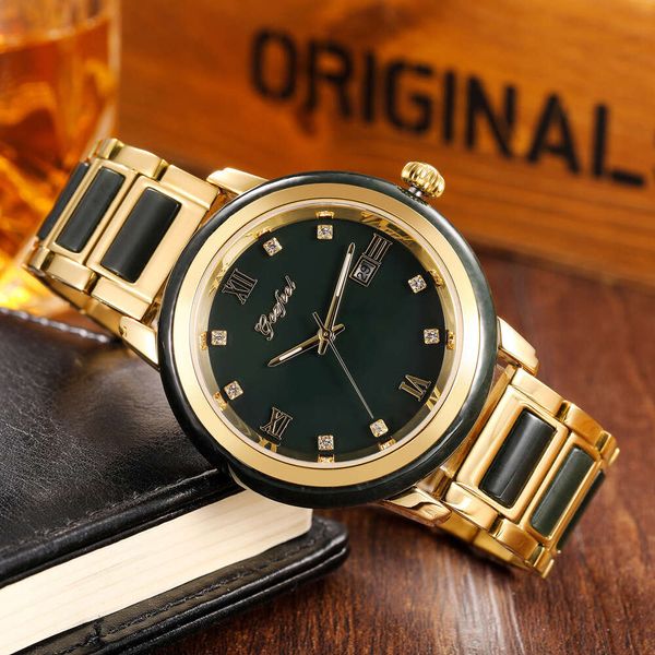 24ss Designer haute qualité automatique mouvement mécanique montre mâle Hotan Jade acier Jade bande montre à Quartz