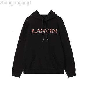 24SS Designer Lanvin Sweat à capuche Lanvins Chaopai Automne et hiver Nouveau LANVIN Langfan Nouveau produit Pull à broderie colorée pour hommes et femmes Sports de loisirs