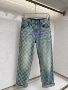 24SS Designer Losse passende slanke passende spattende paarse casual jeans, hiphop, joggingbroek voor heren 1143
