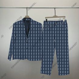 24SS Designer Herrenanzüge Blazer Luxus Western-Stil Freizeitkleidung Körper Briefdruck Mäntel Männer Mantel Slim Fit Hosen lässig blauer Anzug