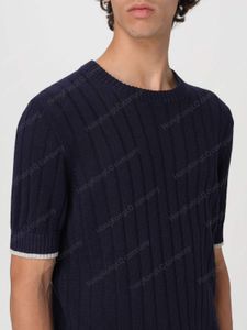 24SS Designer Mens T Shirts Casual Shirts Summer Brunello Men T -shirt korte mouwen Cuccinelli Black en marineblauw