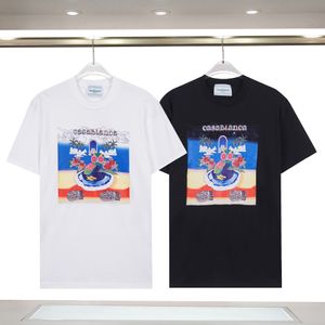 24SS Designer Mens T Shirts Summer Harajuku Men Women Shirt Round Neck Gedrukte tops Sport katoenen kleding