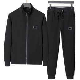24SS diseñador para hombre chándales de lujo doble letra impresión chándal hombres empalmado chaqueta casual traje deportivo trajes deportivos transpirables negro blanco