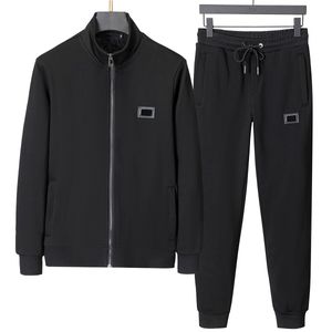 24SS Designer Mens Survêtements De Luxe Double Lettre Imprimer Survêtement Hommes Spliced Veste Casual Sportsuit Respirant Costumes De Sport Noir Blanc