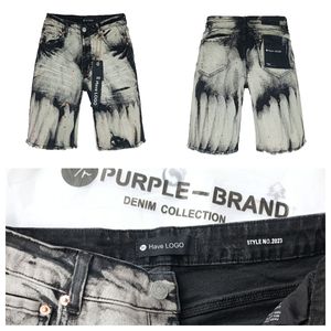 24ss Designer Purple Jeans pour hommes pour hommes Purple Brand Slim Fit Ripped Patch Denim Shorts Cargo Shorts rétro Wash Wash Ripped Graffiti Pantalon Quarter de haute qualité 04