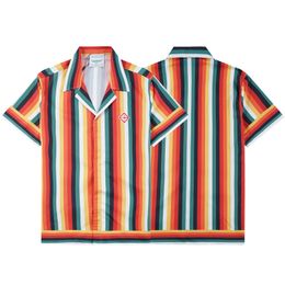 24SS Designer Shirt Heren Button Down Shirt Gedrukt Bowling Shirt Hawaiian Flower Casual Shirt Men's Slim Short Sleeve Dress Hawaii ZP06