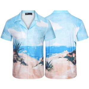Chemise de créateurs 24SS, chemise boutonnée pour hommes, chemise de plage imprimée, chemise décontractée de fleurs hawaïennes, t-shirt hawaïen à manches courtes pour hommes # 11