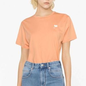 T-shirts de créateurs 24SS Le printemps et l'été portent une nouvelle mode décontractée Broidered Neck Pullover Sweet Sweat Women's Straight Short à manches