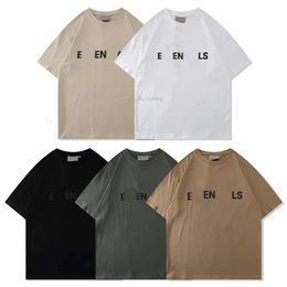 Camisetas de marea de diseñador de 24SS Carta de cofre Laminada Manga corta Camiseta casual de algodón de algodón 100% puro para hombres y mujeres EC3