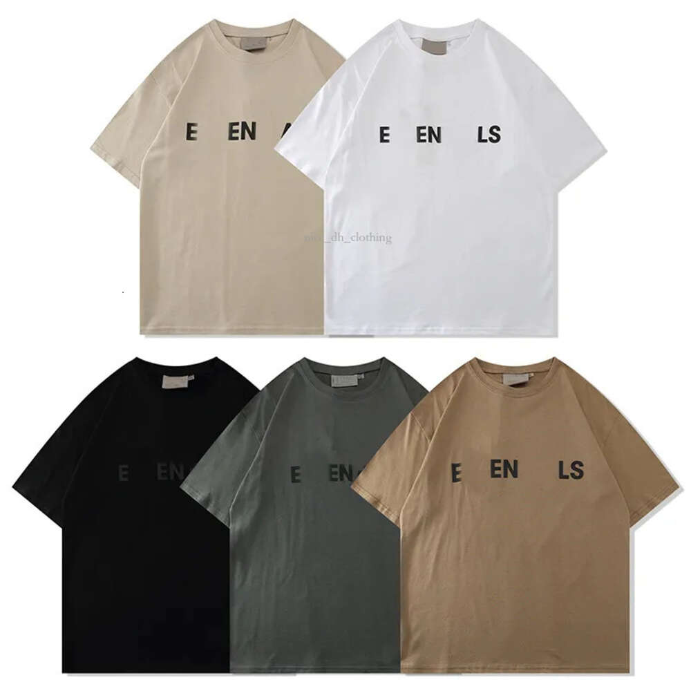 24SS Designer Tide T-shirts borstletter gelamineerde afdruk korte mouw High Street losse oversize casual T-shirt 100% pure katoenen tops voor mannen en vrouwen EC3