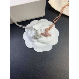 24SS ontwerper Viviennewestwood Micro Anxi keizerin-weduwe's snelle Tuan super knipperende onregelmatige volledige diamanten ketting