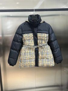 24SS Designers Doudounes pour femmes Manteau à deux faces Slim Fit Grille à carreaux à carreaux Down Veste Nord Manteau d'hiver Vestes Hommes Vêtements Coupe-vent Col à revers Streetwear