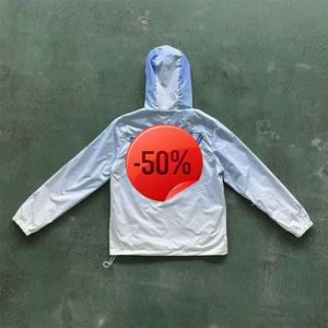 24SS discount 40off ~ Parkas pour hommes 22ss Vente chaude Hommes Veste Trapstar Irongate t Coupe-vent-bleu Grdient Bleu Top Qualité Brodé Femmes Manteau Siz