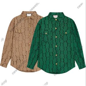 24SS Europe Mens Mens Designer Luxury Jacquard Patché à manches longues en denim à manches longues Khaki Green Outwear Coats Womens Beau