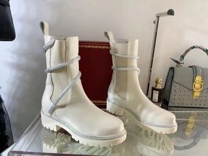 24SS Beroemde Renescaovillas schoenen Cate Laarzen voor Dames Dames Zool Enkellaarsjes Kettingen Paltform Hakken Adox Eloise Booty Winter Merken Boot box