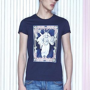 24ss g Chao Merk Heren Zomer Nieuwe Gepersonaliseerde Karakter Afdrukken Puur Katoen Koreaanse Slim Fit Trend Korte Mouw T-shirt