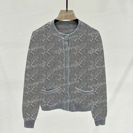 24SS Gray Cardigan Double G Letter Winter Sweater Vrouwen Designerkleding Outdoor Warm gebreide vest