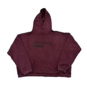 24SS hoodies voor mannen van hogere kwaliteit kleding vernietigd gewassen casual losse sweatshirts
