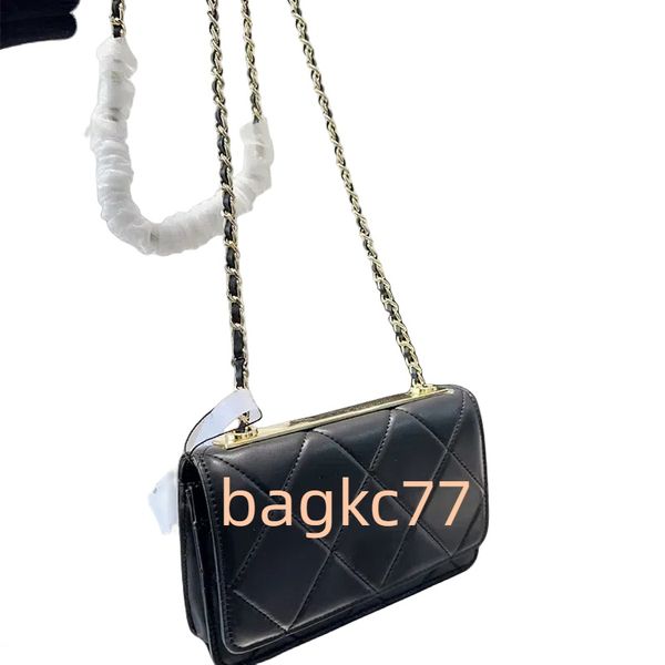 24ss Venta caliente Moda Mujer Bolsa Bolsas de hombro de cuero genuino Lujos Diseñador Lady Bolso Monedero Diseñador Chica Piel de cordero Cruz Cuerpo Cadena de oro Bolsas de tarjetas La