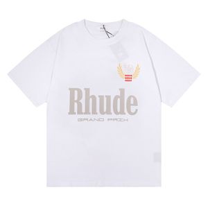 24Ss Ins Hot Lente Zomer Rhude T-shirt Amerikaanse Skateboard Heren Designer T Vrouwen Mannen Casual T-Shirt Goede Heren T-shirt Shirt AMERIKAANSE MAAT Gratis Verzending 931