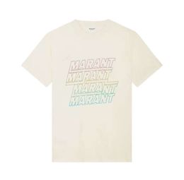 24ss Isabel Marant Designer Tees Casual Lettre Lâche Imprimé Col Rond Tops Femmes T-shirt à manches courtes