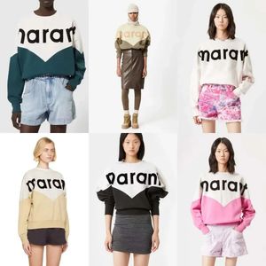 24SS Isabels Marant Designer Isabels Marant Women Sweatshirt New Prited Triangle Neck Pullover Women's'loose à manches longues