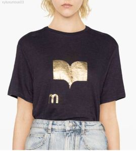 24SS Isabels Marant Fashion Trend Designer T-shirt Simple Style Classique Lettre Hot Stamp Imprimer Polyvalent Bambou Joint Coton Pull Femmes T-shirts À Manches Courtes