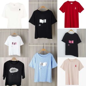 24SS Isabels Marant Femmes Designer Pull T-shirt Casual Polyvalent Classique Lettre Chaude Imprimer Lâche Été Coton Tee Tissu Épais Polos À Manches Courtes T-shirt Tops