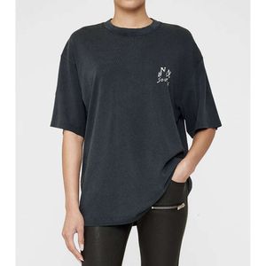 24SS Kent Washed Black Tees Femmes Designer T-shirts imprimés décontractés Summer en coton pur