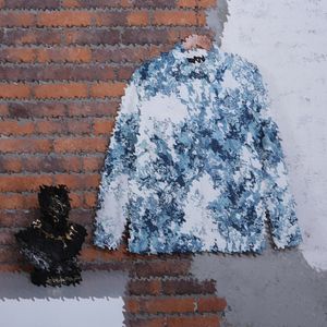 24SS Men Designer jas jas Paris Camouflage bloemen Jacquard Coral zeewier print lange mouwen jas met lange mouwen lange mouwen vrouwen blauw m-xl
