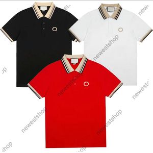 24ss Mannen designer Tee Polo shirts heren borduurwerk brief print polo's t-shirts katoen vrouwen kraag klassieke tshirt zwart wit rood 3XL XXXL
