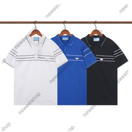 24SS Men Designer Tee T-shirt pour hommes Polo Polo Polo à manches courtes Collier à revers à rayures décontractées Tshirts Femmes