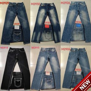 24SS heren jeans mode-straight-poten broek 18SS nieuwe echte elastische heren robin rock revival kristal studs denim designer broek true religions mannen