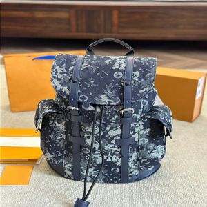 24SS Diseñador de lujo para hombres Mochila vaquera samurái gris Bolsa de asas Bolsa de viaje para hombres Bolsa de almacenamiento de ropa Mochila de lujo para exteriores Finx