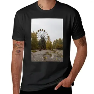 24SS Polos para hombre, camiseta Pripyat Chernobyl Ferris Wheel, camiseta de manga corta con estampado de animales para niños, camisetas divertidas para hombres