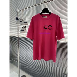 24SS T-shirt pour hommes T-shirt de créateur Couleur de base G-Lettre imprimé Haut à manches courtes Coton Lâche Chemise pour hommes et femmes 80g Tissu en coton doux léger 1020