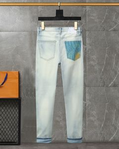 24ss Mannen vrouwen designer broek brief reliëf stof jeans denim Lente zomer abrikoos zwart blauw S-2XL